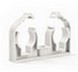 Twin clamp for copper tubing with clip (white)