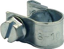 Zinc coated steel clamps MINI W1, band width 9 mm