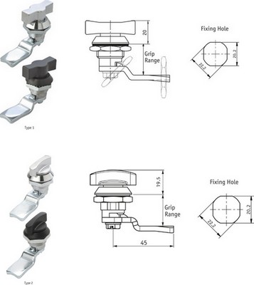 Quarter Turn Latch with Wing Konb