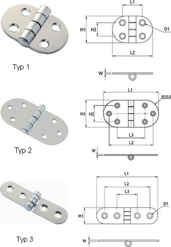 Round Stainless Steel Hinges