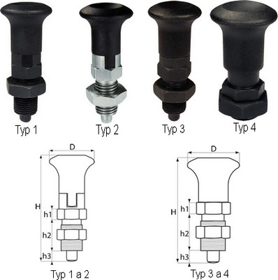 Index Plunger - Whit or Without 90Locking Rest Position