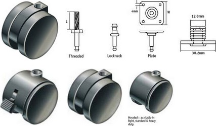 Light-Duty Twin-Wheel Castors (30 mm, 40mm)