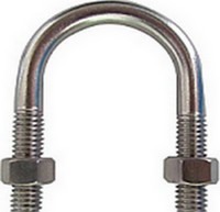 Round steel split pipe ring (short thread) - stainless